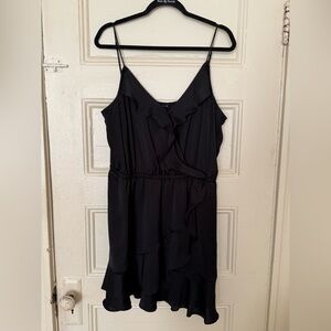 Express Black Ruffle Mini Dress